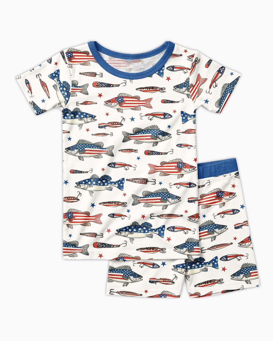 Hooked On Freedom Bamboo Two Piece Short Sleeve Shorts Pajama Set