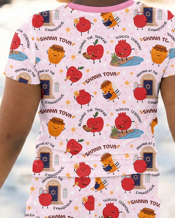 Template Bamboo Two Piece Short Sleeve Shorts Pyjamas Set