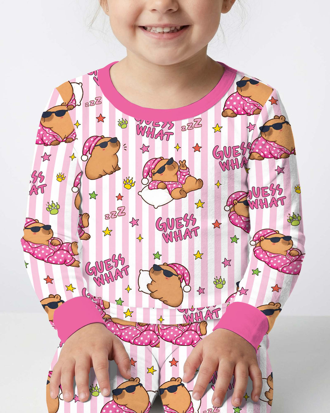 Sleepy Capybara Bamboo Two Piece Long Sleeve Pajama Set