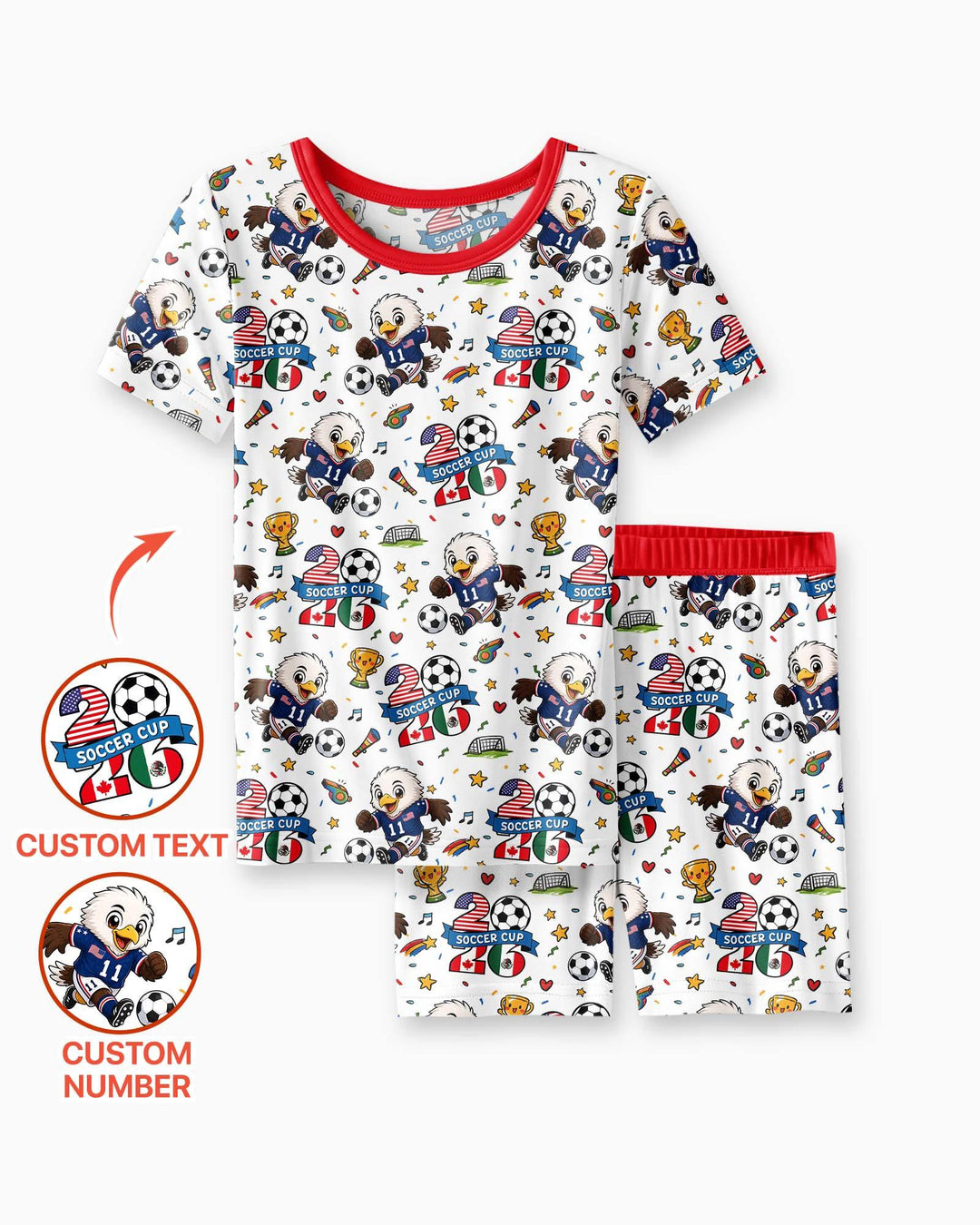 We Are The Champions Soccer Cup 2026 Bamboo Two Piece Short Sleeve Shorts Pajama Set