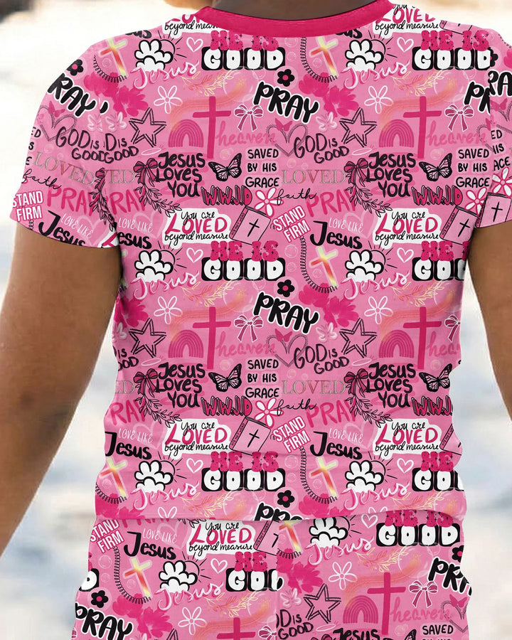 Template Bamboo Two Piece Short Sleeve Shorts Pyjamas Set