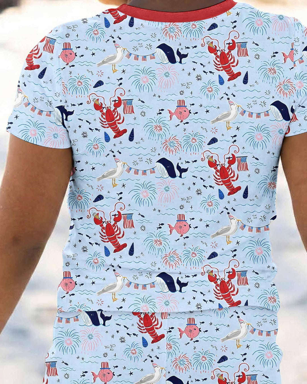 250 Summers Strong Matching Family Bamboo Two Piece Short Sleeve Pajama Set