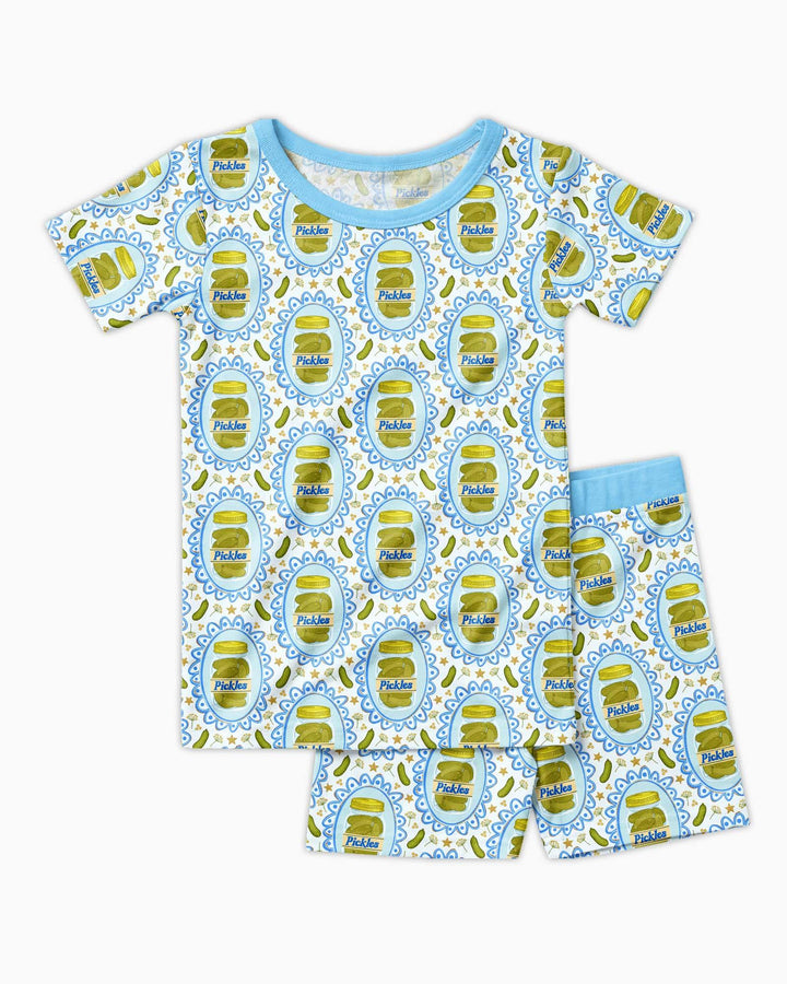 Pickle Coquette Bamboo Two Piece Short Sleeve Shorts Pajama Set