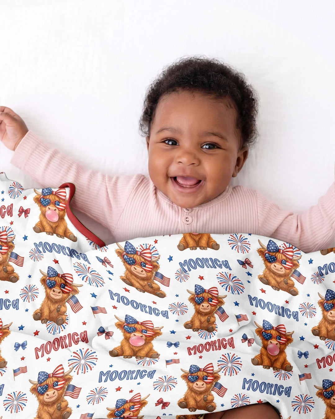 Moo-Rica Cowgirl Bamboo Blanket