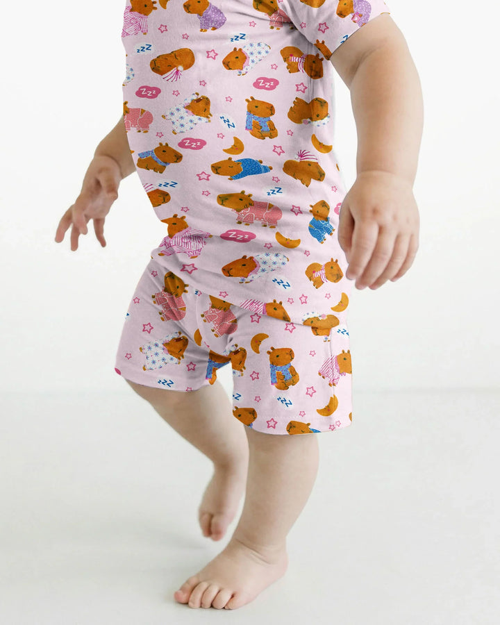 Capyjama Family Matching Bamboo Two Piece Short Sleeve Shorts Pajama Set