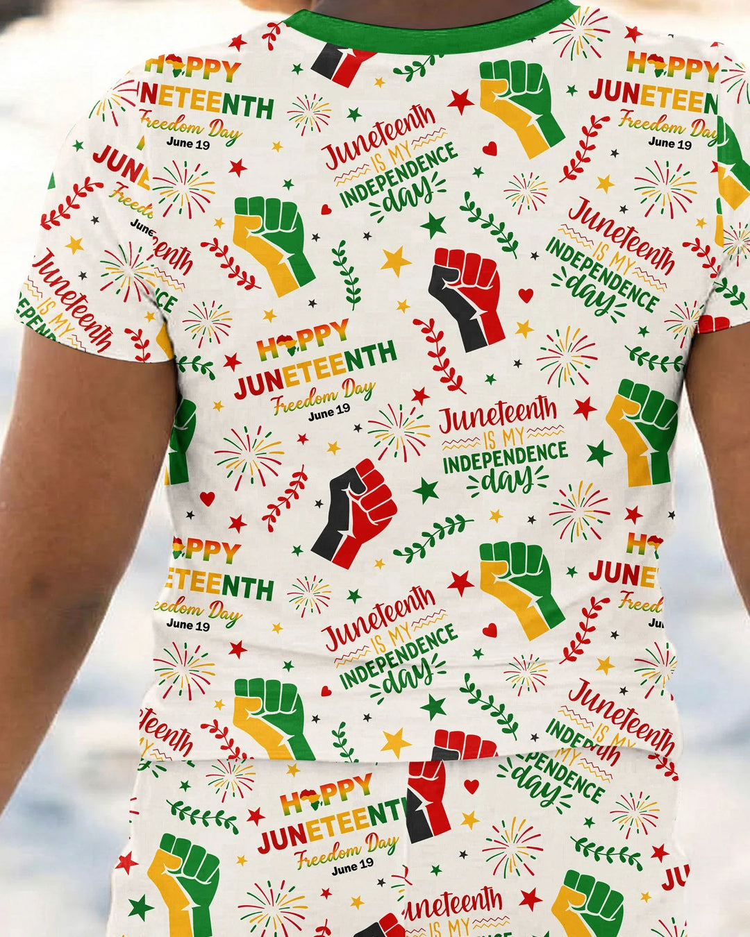 Happy Juneteenth Freedom Day Bamboo Two Piece Short Sleeve Pajama Set