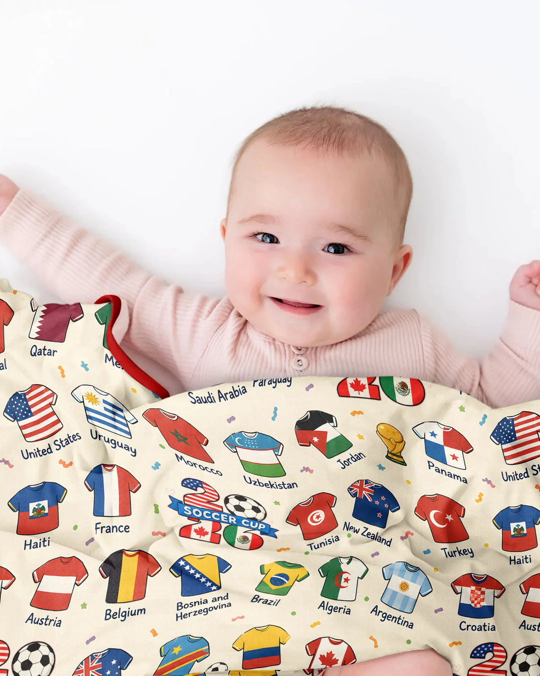 2026 Soccer World Jersey Flag Bamboo Blanket