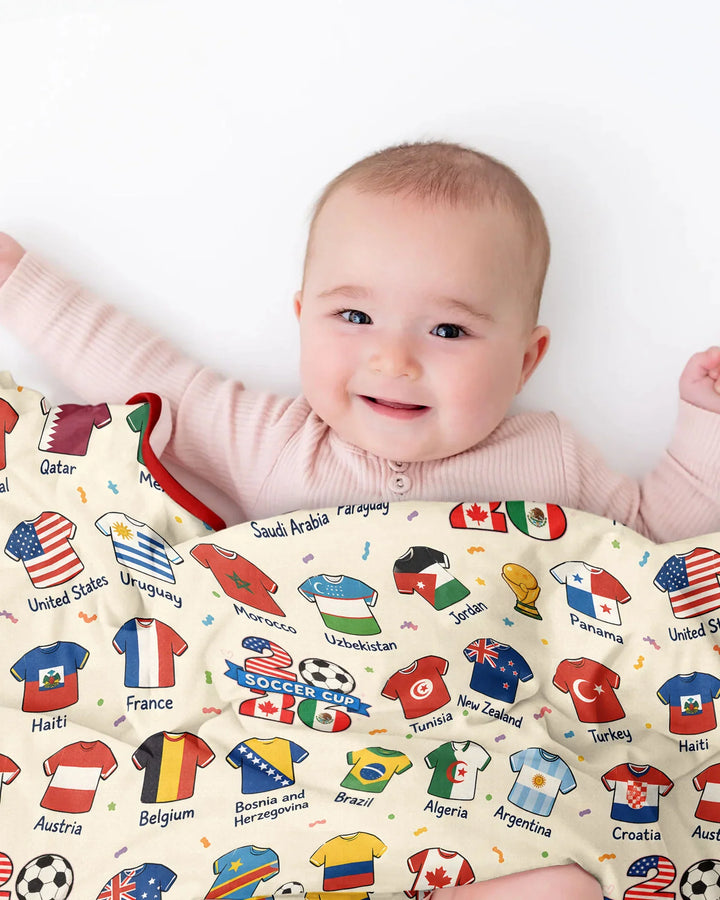 2026 Soccer World Jersey Flag Bamboo Blanket