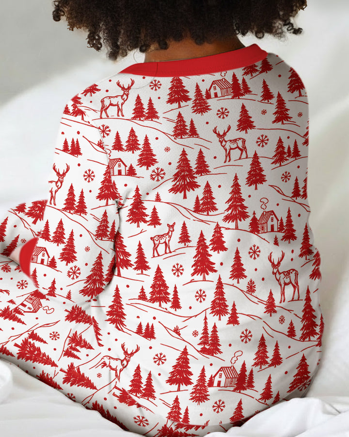 Custom Name North Pole Train Bamboo Two Piece Long Sleeve Pajama Set