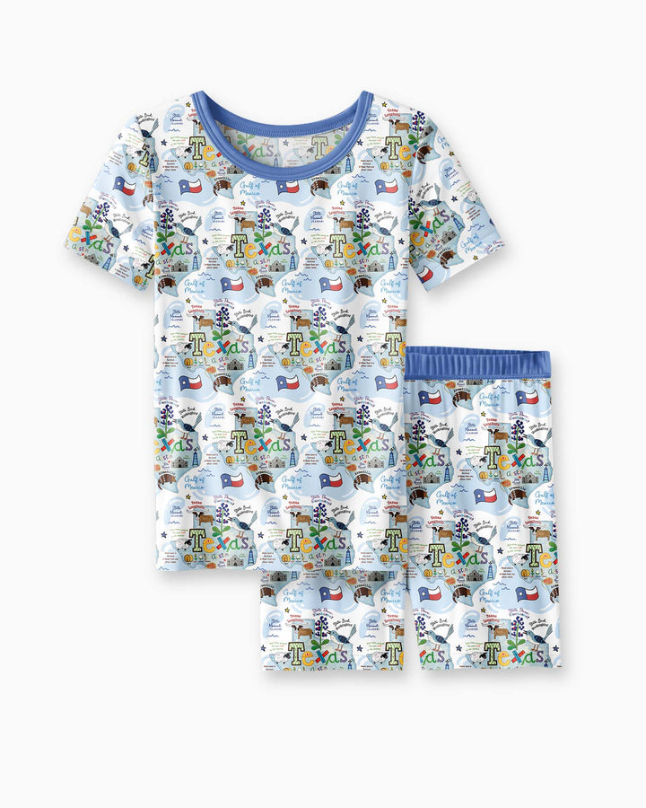Template Bamboo Two Piece Short Sleeve Shorts Pyjamas Set