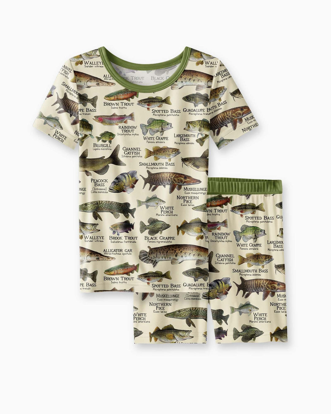 Fish Of America Bamboo Two Piece Short Sleeve Shorts Pajama Set