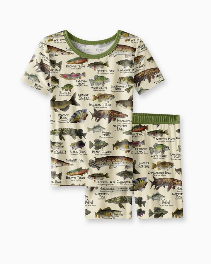 Fish Of America Bamboo Two Piece Short Sleeve Shorts Pajama Set