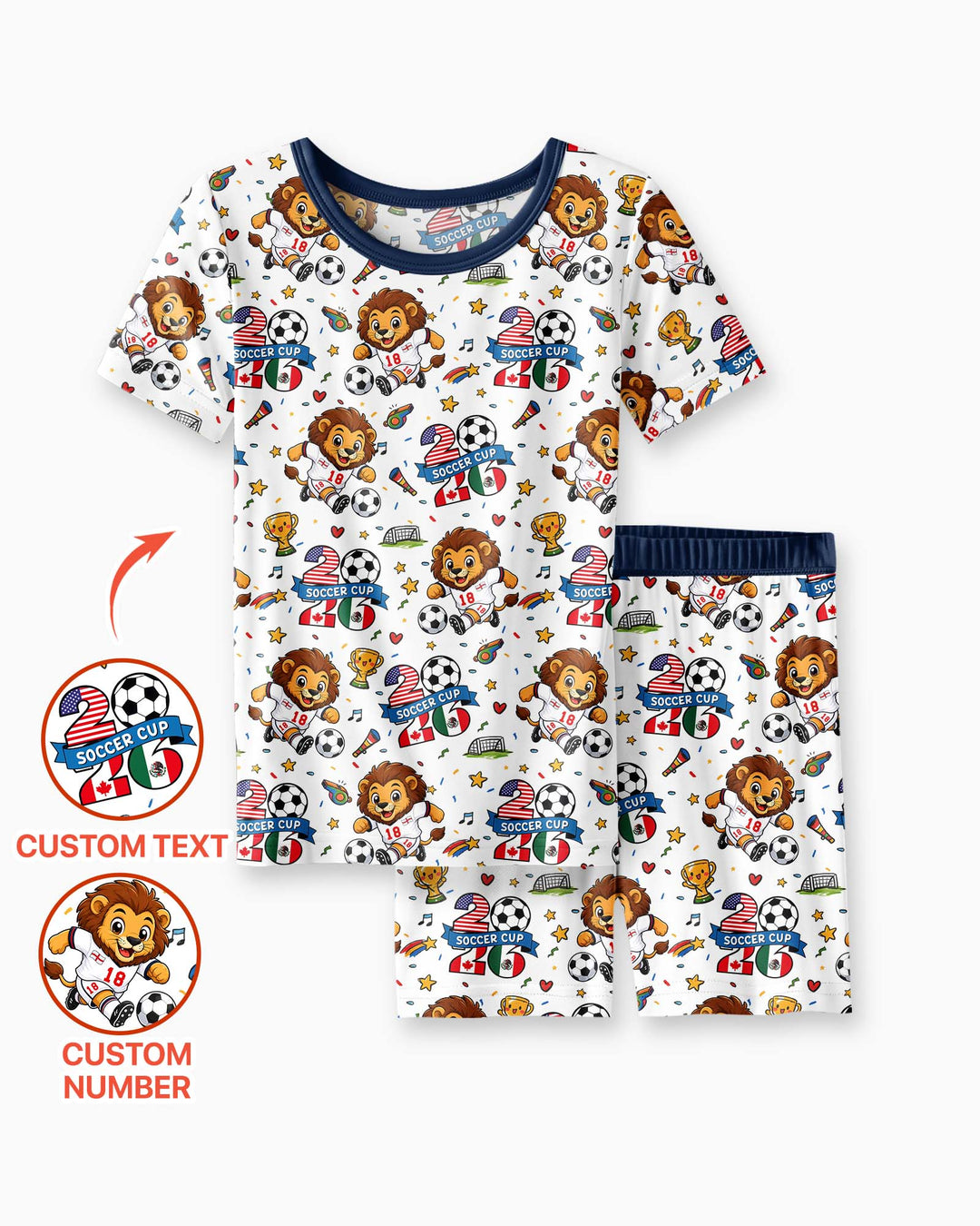 We Are The Champions Soccer Cup 2026 Bamboo Two Piece Short Sleeve Shorts Pajama Set
