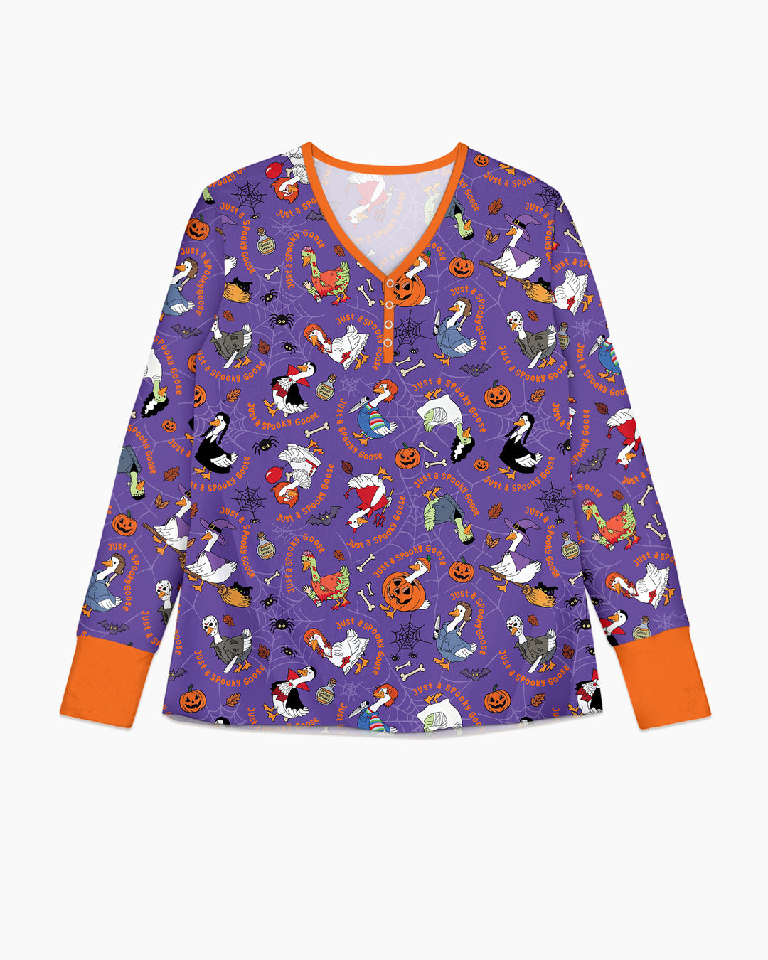 Just A Spooky Goose Family Matching Bamboo Women Pajama Set