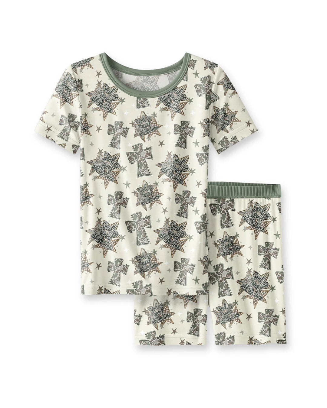 Template Bamboo Two Piece Short Sleeve Shorts Pyjamas Set