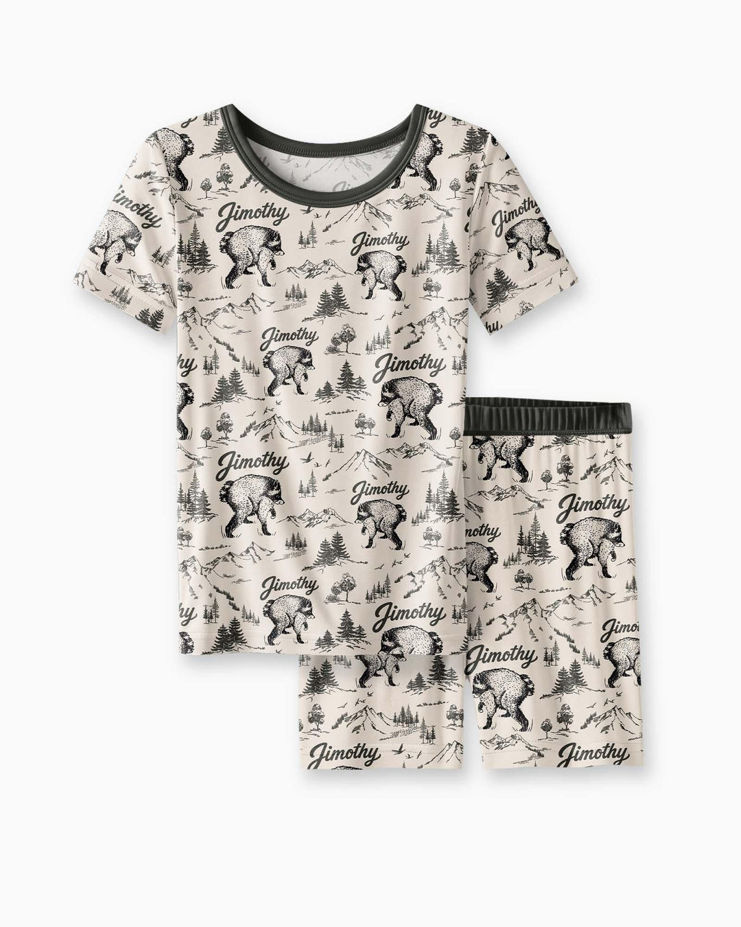 Template Bamboo Two Piece Short Sleeve Shorts Pyjamas Set