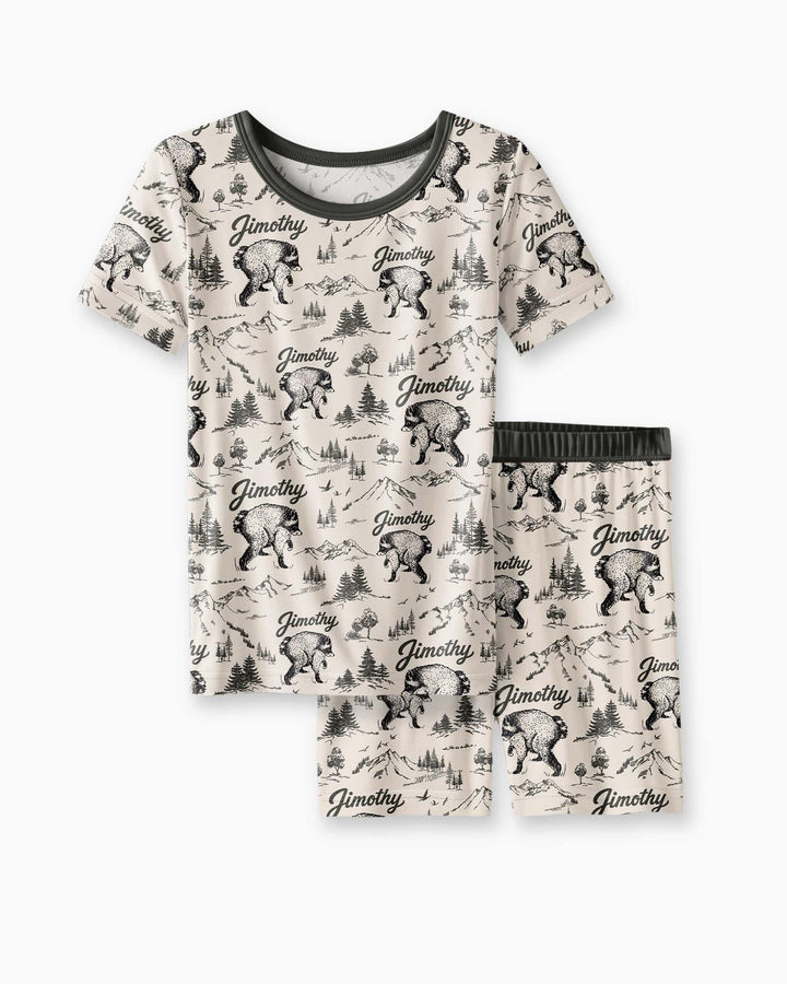 Template Bamboo Two Piece Short Sleeve Shorts Pyjamas Set