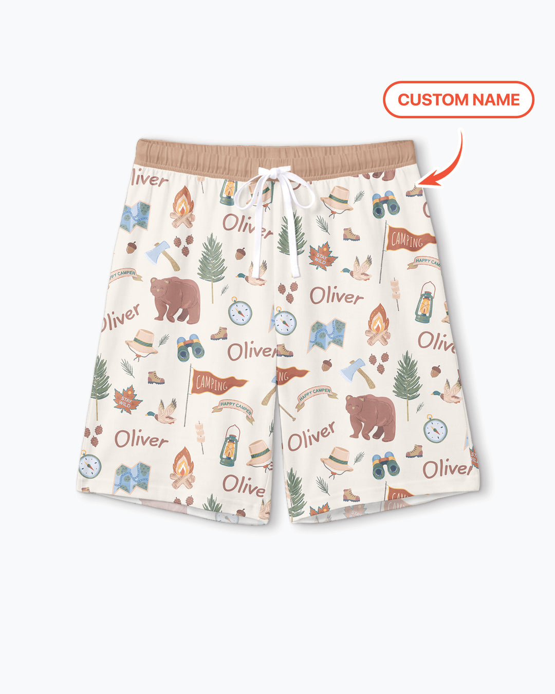 Custom Name Adventure Outdoors Bamboo Men Short Sleeve Short Pajama Set