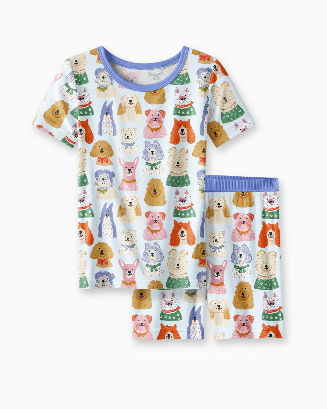 Puppy Portrait Bamboo Two Piece Short Sleeve Shorts Pajama Set