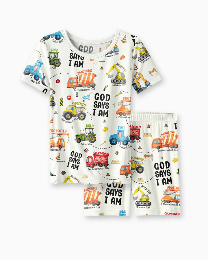 God Says I Am Boy Bamboo Two Piece Short Sleeve Shorts Pyjamas Set