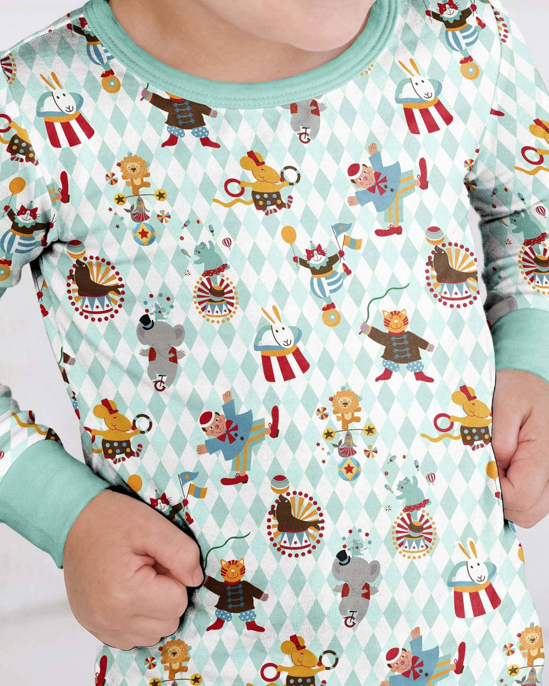 Circus Animal Bamboo Two Piece Long Sleeve Pajama Set