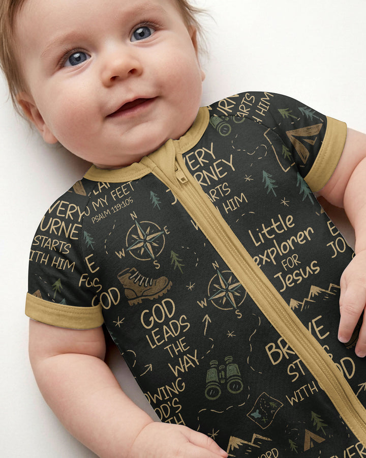 Little Explorer God Leads The Way Bamboo Shorty Zippy