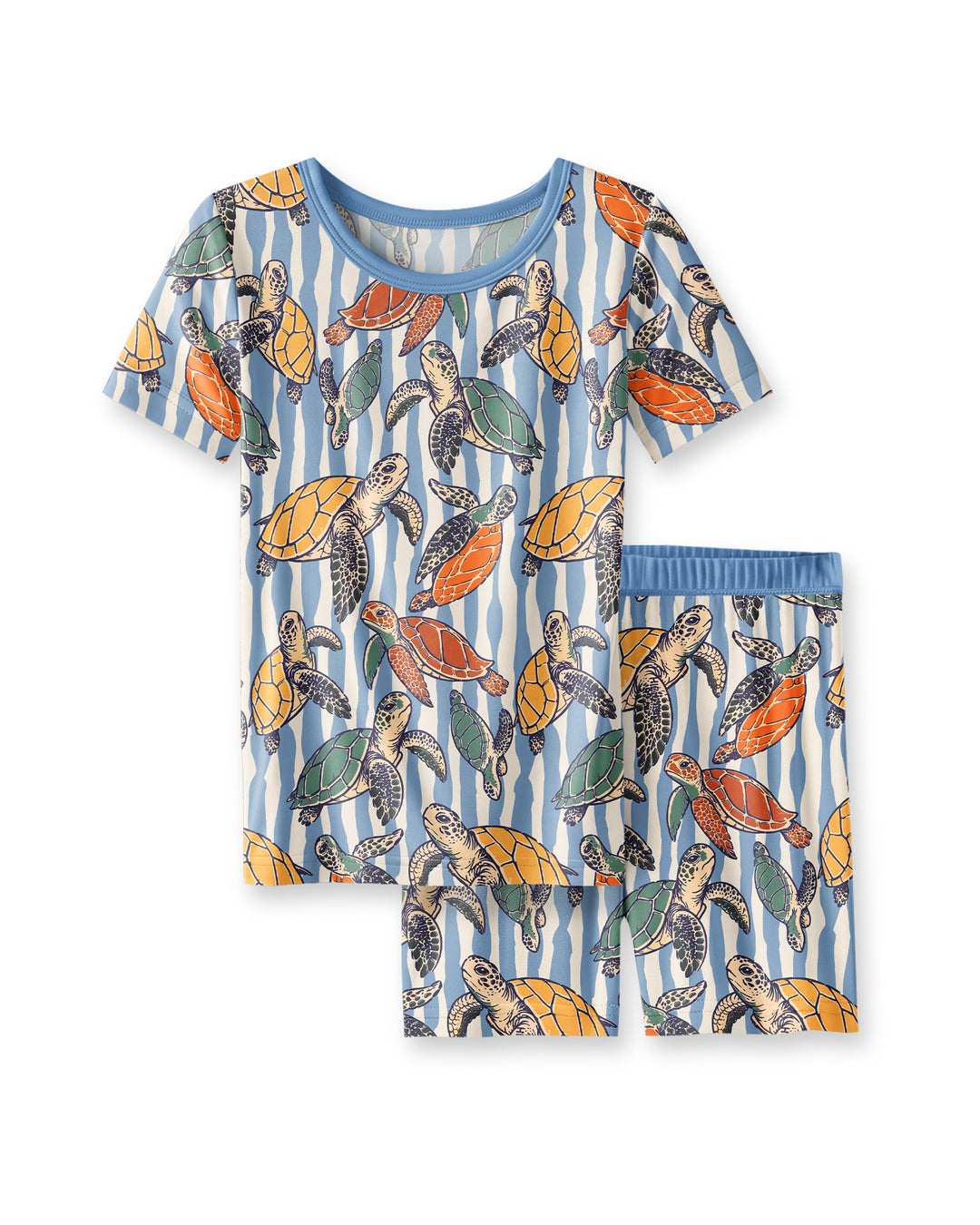 Turtle Bay Family Matching Bamboo Two Piece Short Sleeve Shorts Pajama Set