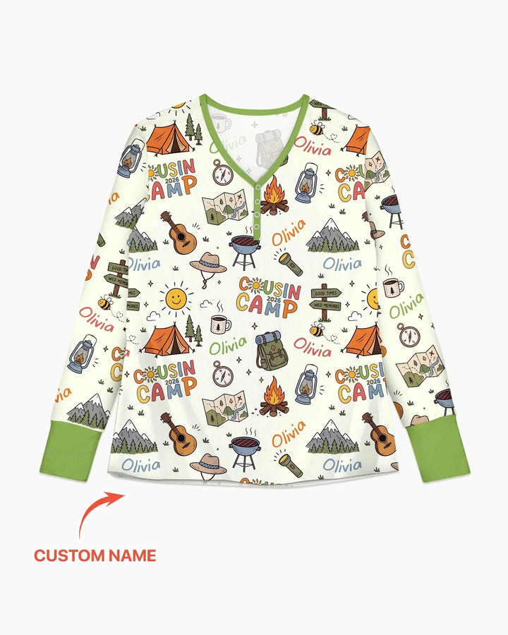 Custom Name Cousin Camp 2026 Bamboo Women Pajama Set