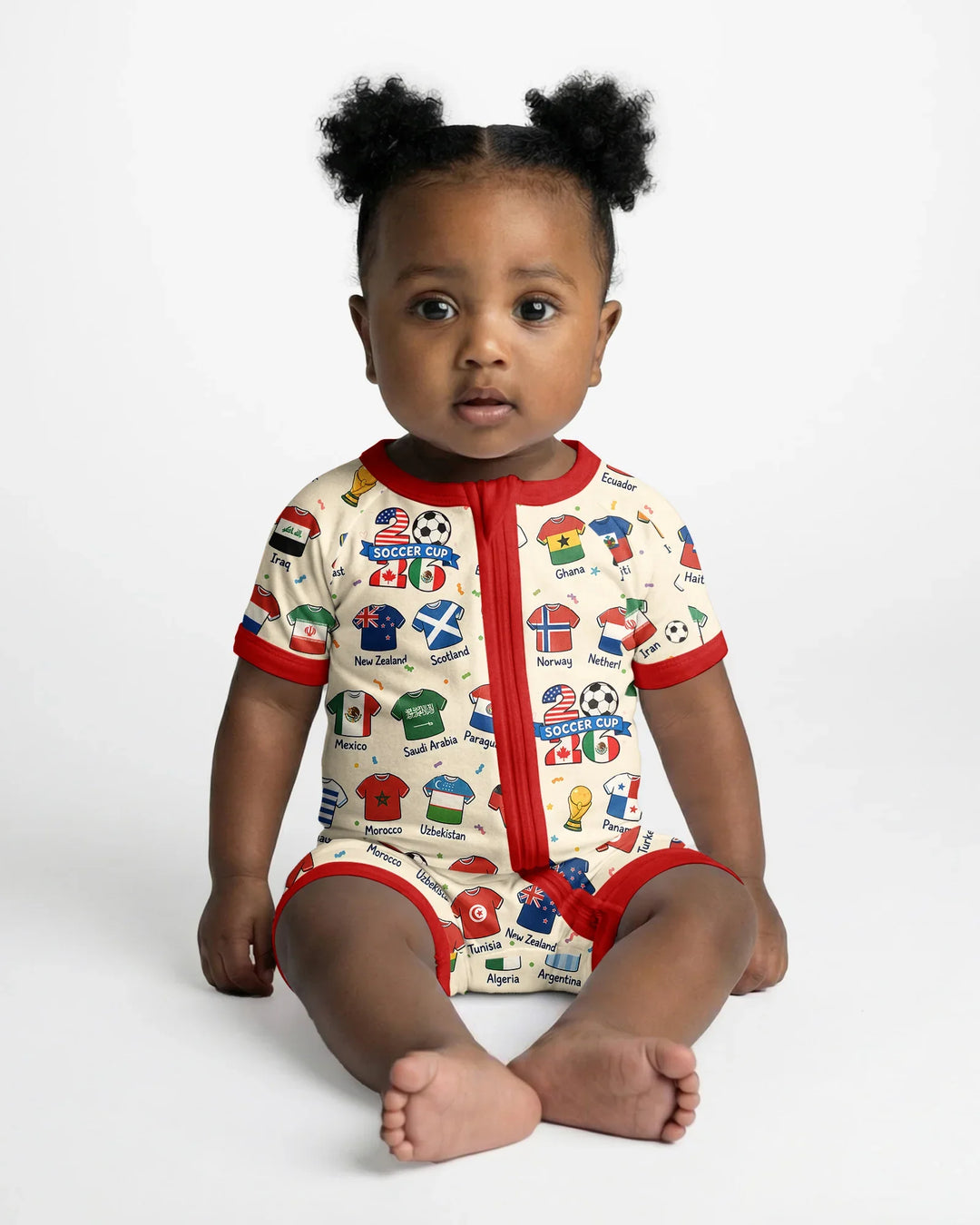 2026 Soccer World Jersey Flag Bamboo Shorty Zippy