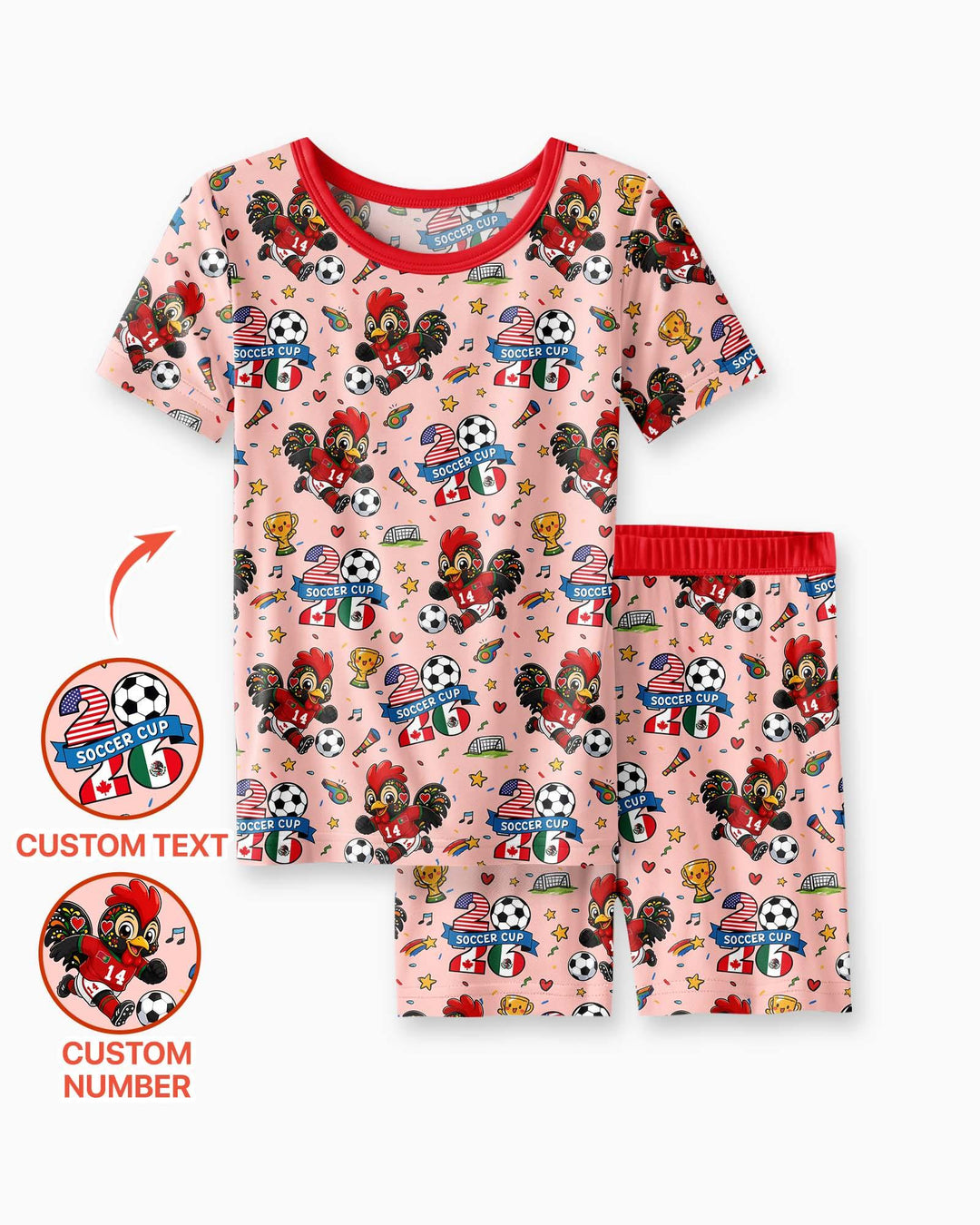 We Are The Champions Soccer Cup 2026 Bamboo Two Piece Short Sleeve Shorts Pajama Set