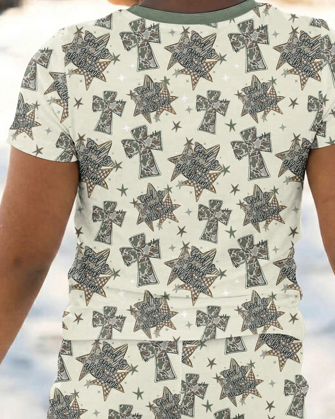 Camo God is Good Family Matching Bamboo Two Piece Short Sleeve Pajama Set