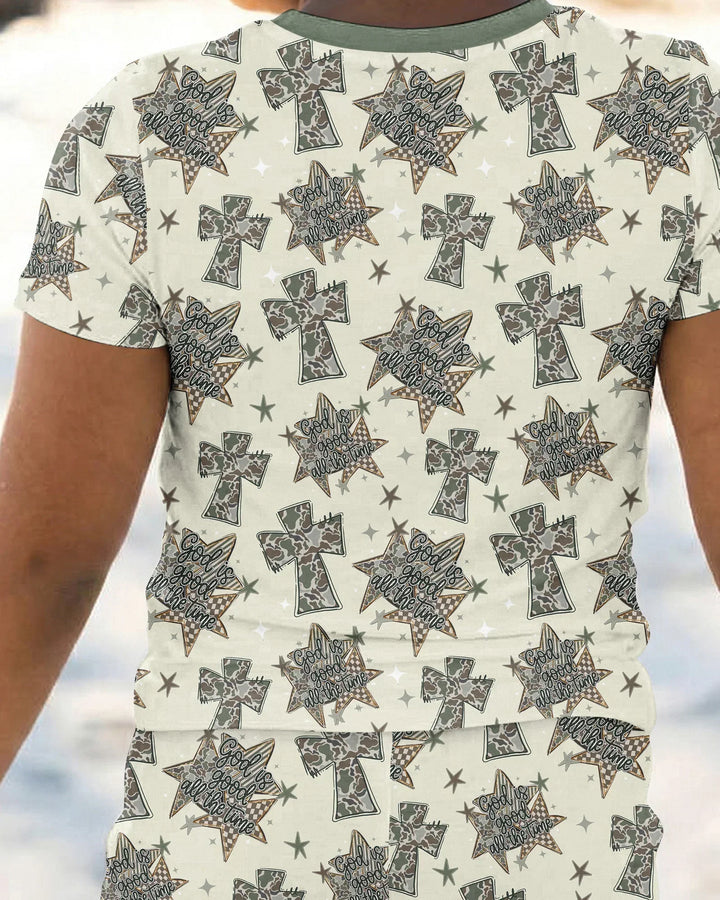 Camo God is Good Family Matching Bamboo Two Piece Short Sleeve Pajama Set