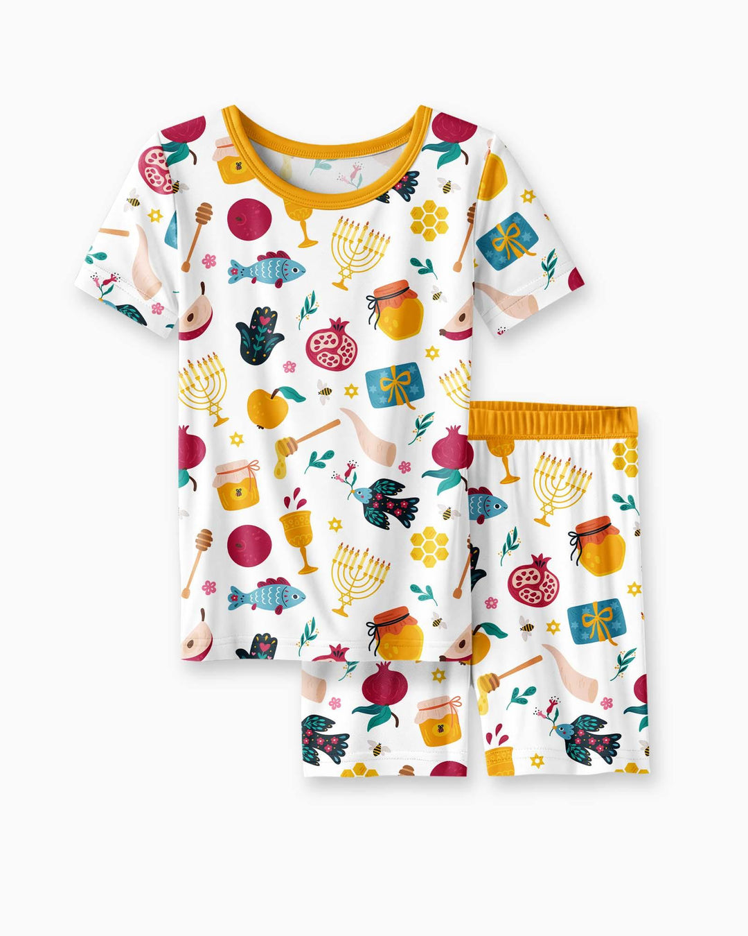 Shanah Tovah Party Bamboo Two Piece Short Sleeve Shorts Pajama Set
