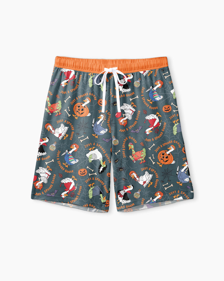 Just A Spooky Goose Family Matching Bamboo Men Short Sleeve Short Pajama Set