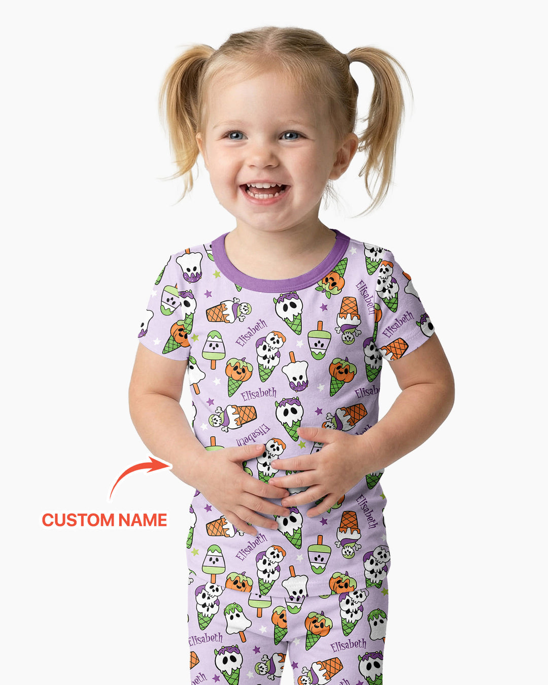 Summerween Ice cream Bamboo Two Piece Short Sleeve Pajama Set