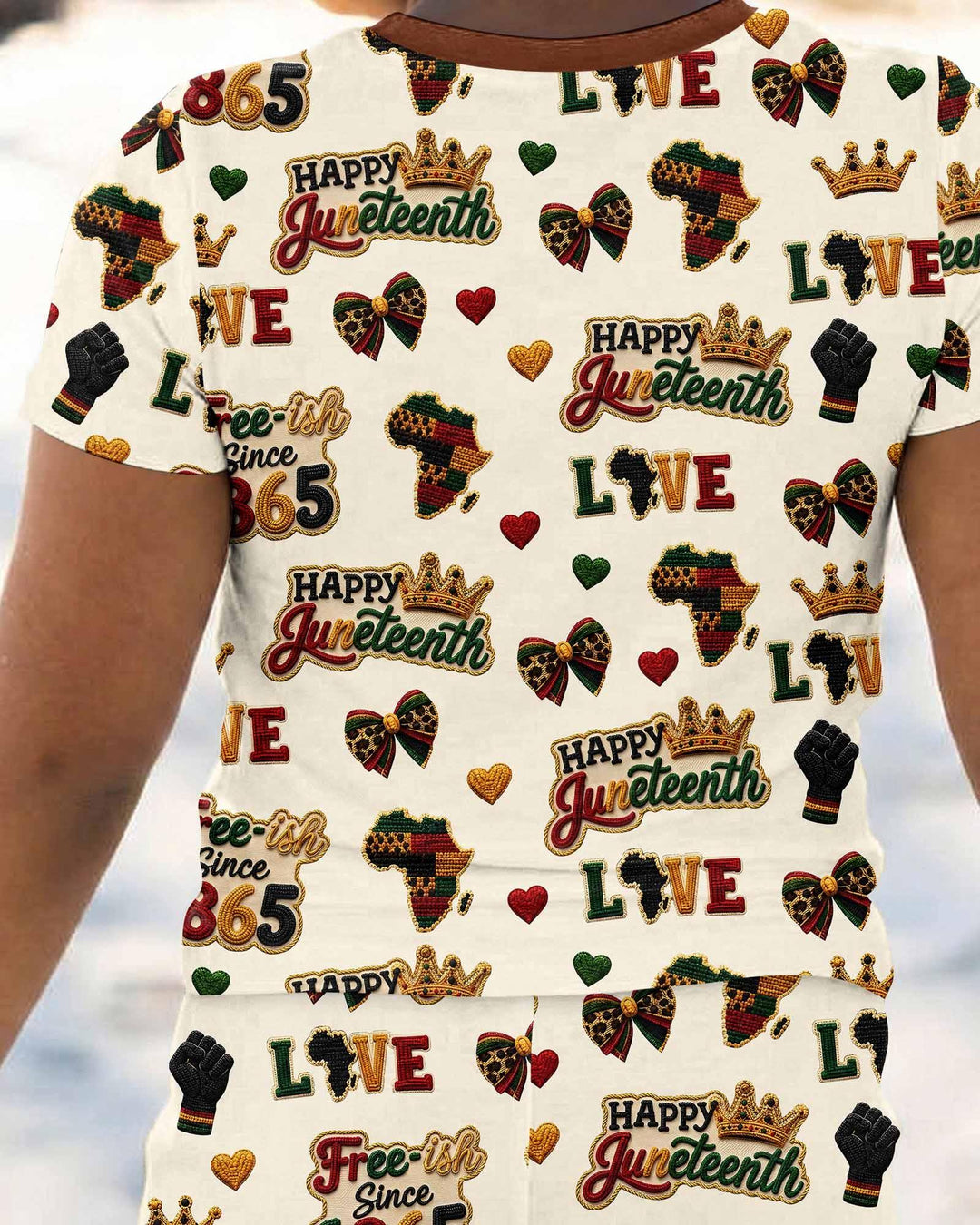 Juneteenth Free-ish Since 1865 Bamboo Two Piece Short Sleeve Pajama Set