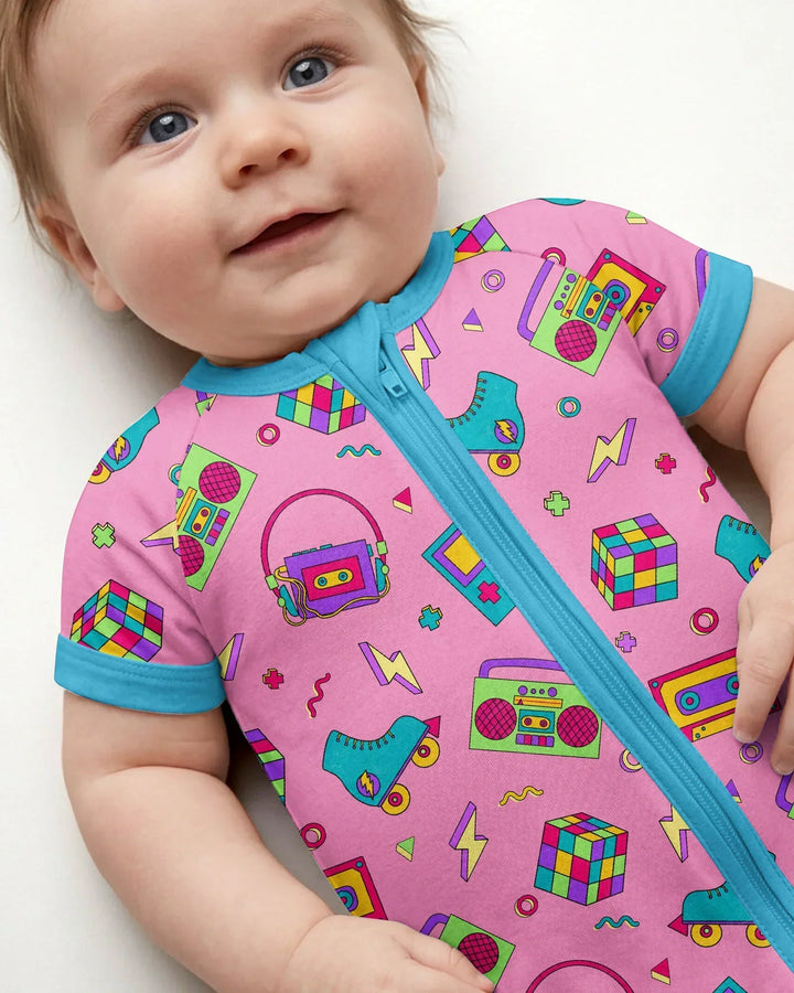 80s Retro Neon Bamboo Shorty Zippy