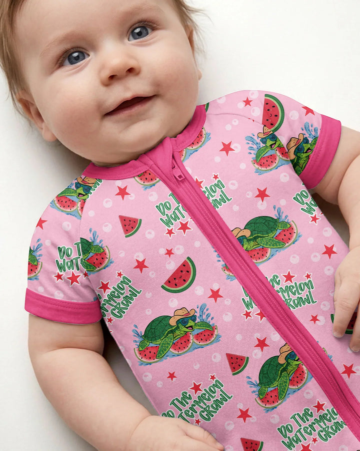 Watermelon Turtle Family Matching Bamboo Shorty Zippy
