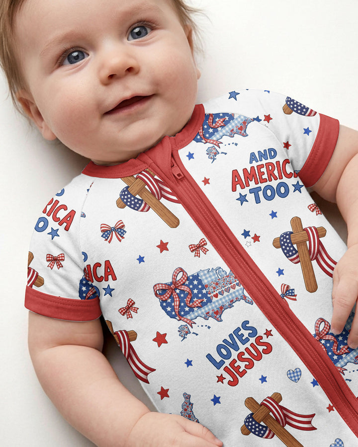 Loves Jesus And America Too Bamboo Shorty Zippy