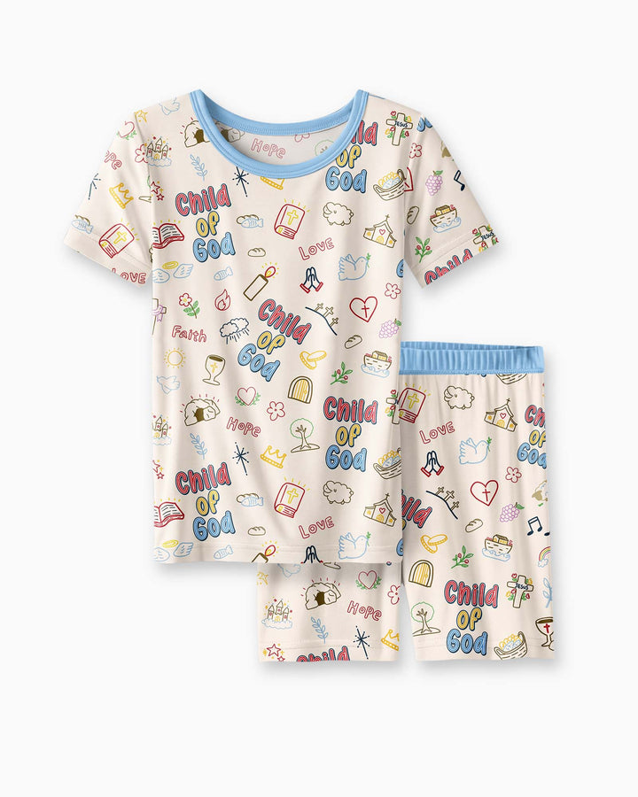 A Child Of God Family Matching Bamboo Two Piece Short Sleeve Shorts Pajama Set