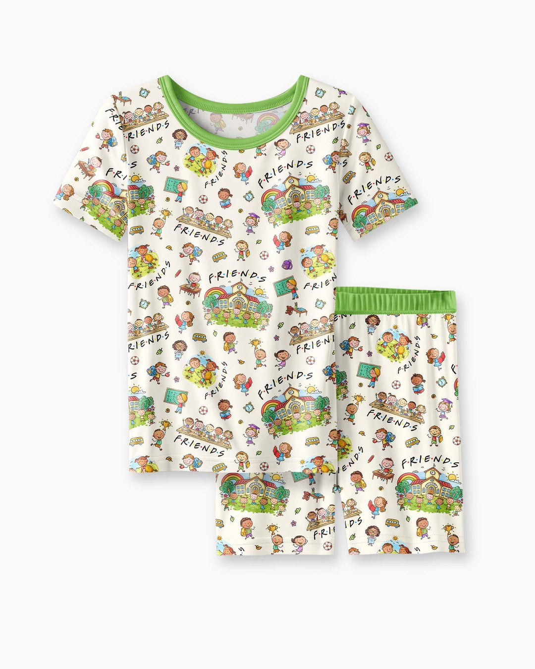 Template Bamboo Two Piece Short Sleeve Shorts Pyjamas Set