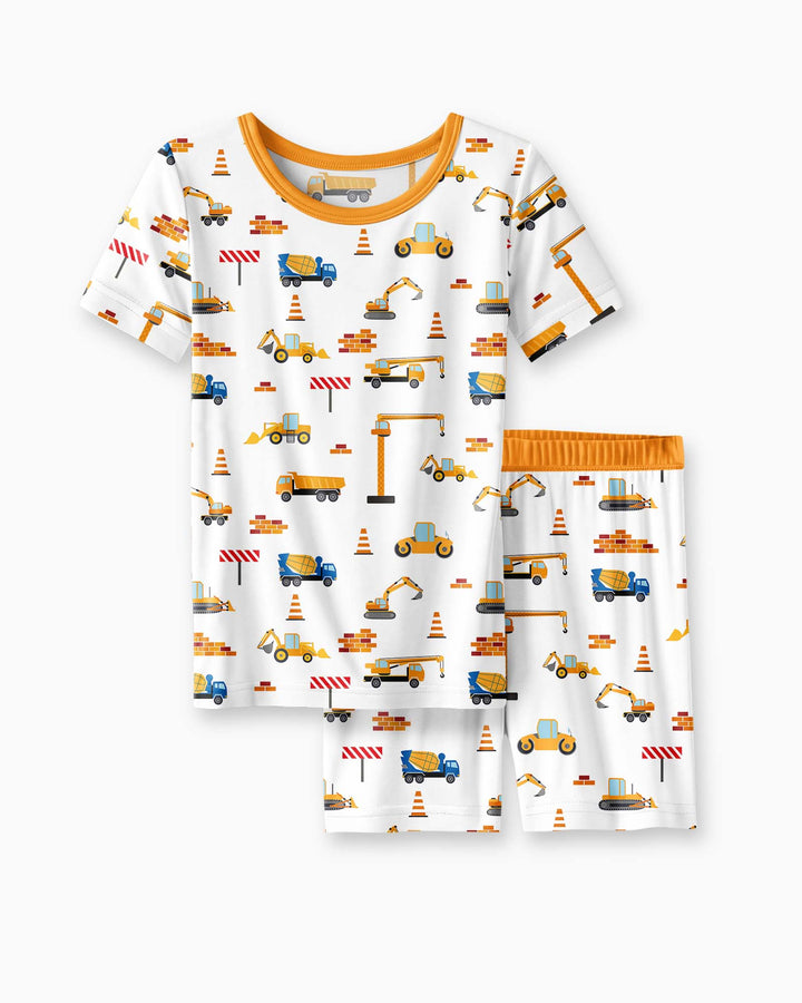 Construction Bamboo Two Piece Short Sleeve Shorts Pyjamas Set