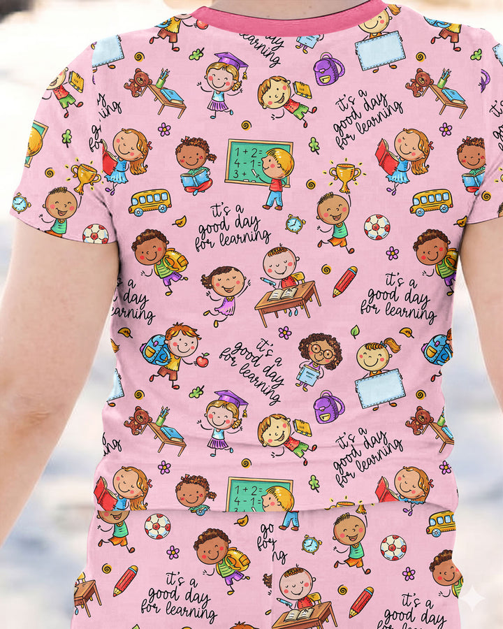 Little Learners Adventure Bamboo Two Piece Short Sleeve Pajama Set