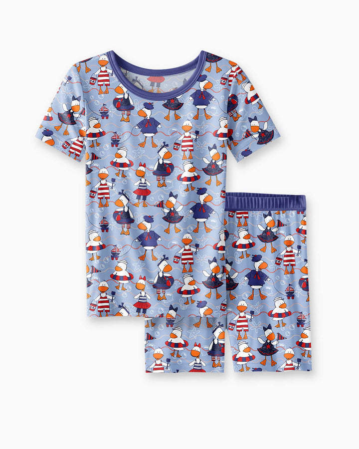 Freedom Floaties Family Matching Bamboo Two Piece Short Sleeve Shorts Pajama Set