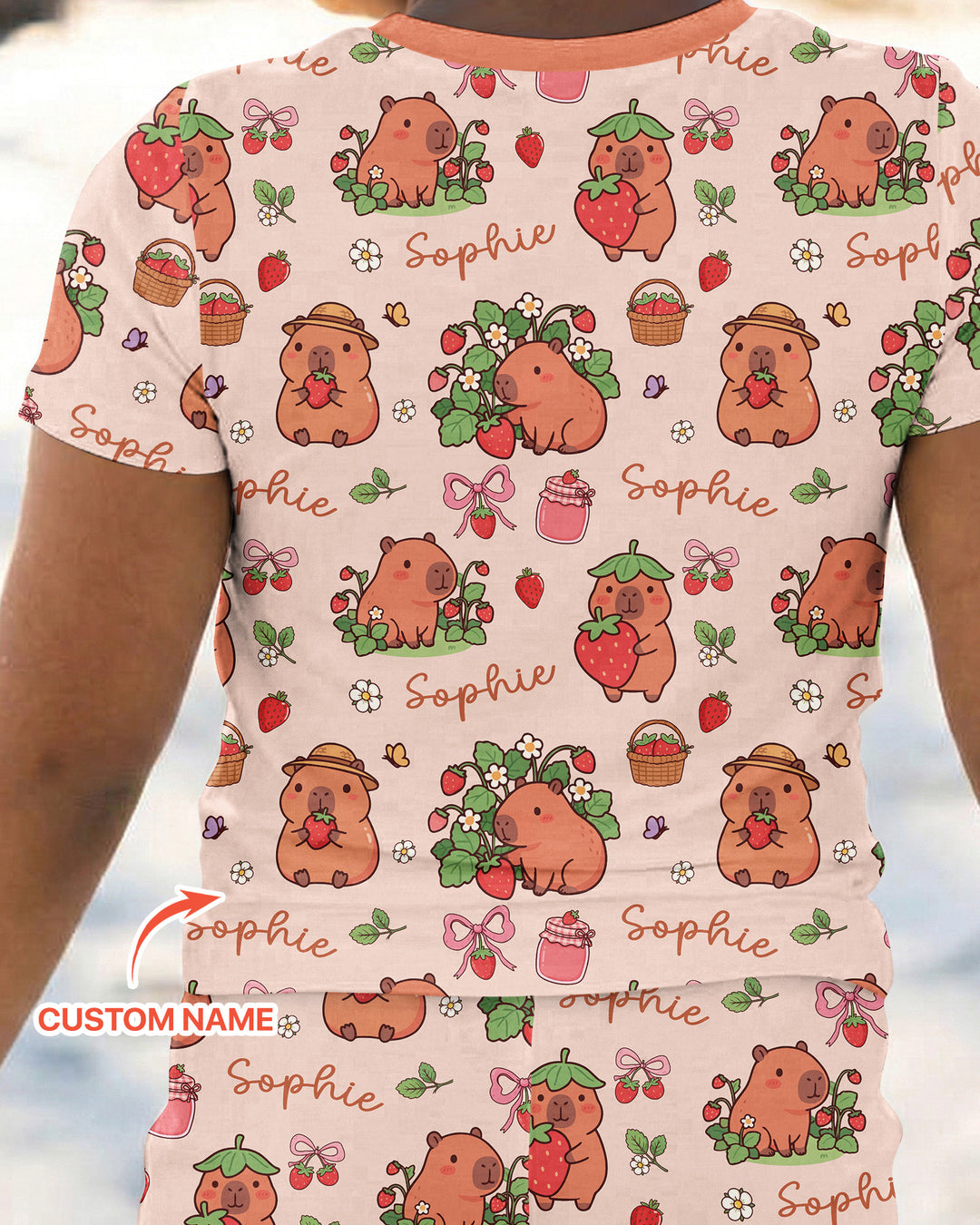 CUSTOM Template Bamboo Two Piece Short Sleeve Pyjamas Set