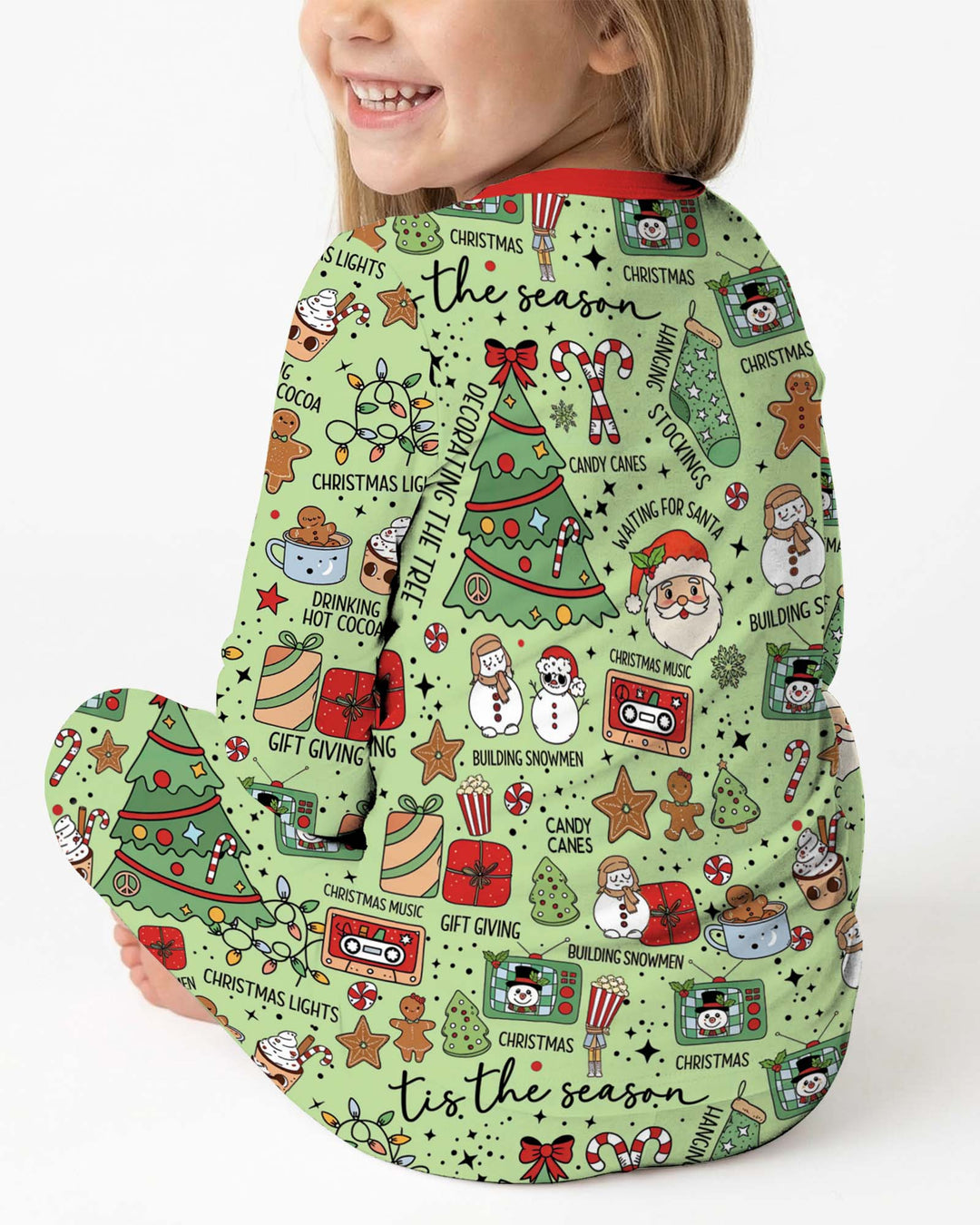 Christmas lights Bamboo Two Piece Long Sleeve Pajama Set