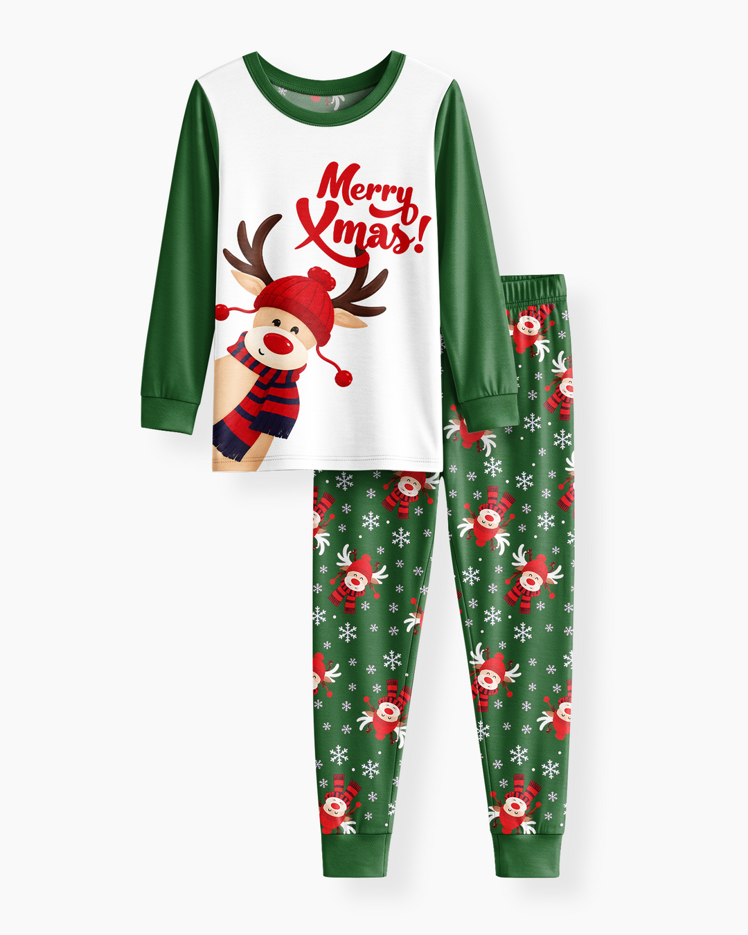 Merry Reindeer Nights Bamboo Two Piece Long Sleeve Pajama Set