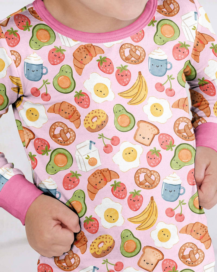 Breakfast Buddies Family Matching Bamboo Two Piece Long Sleeve Pajama Set