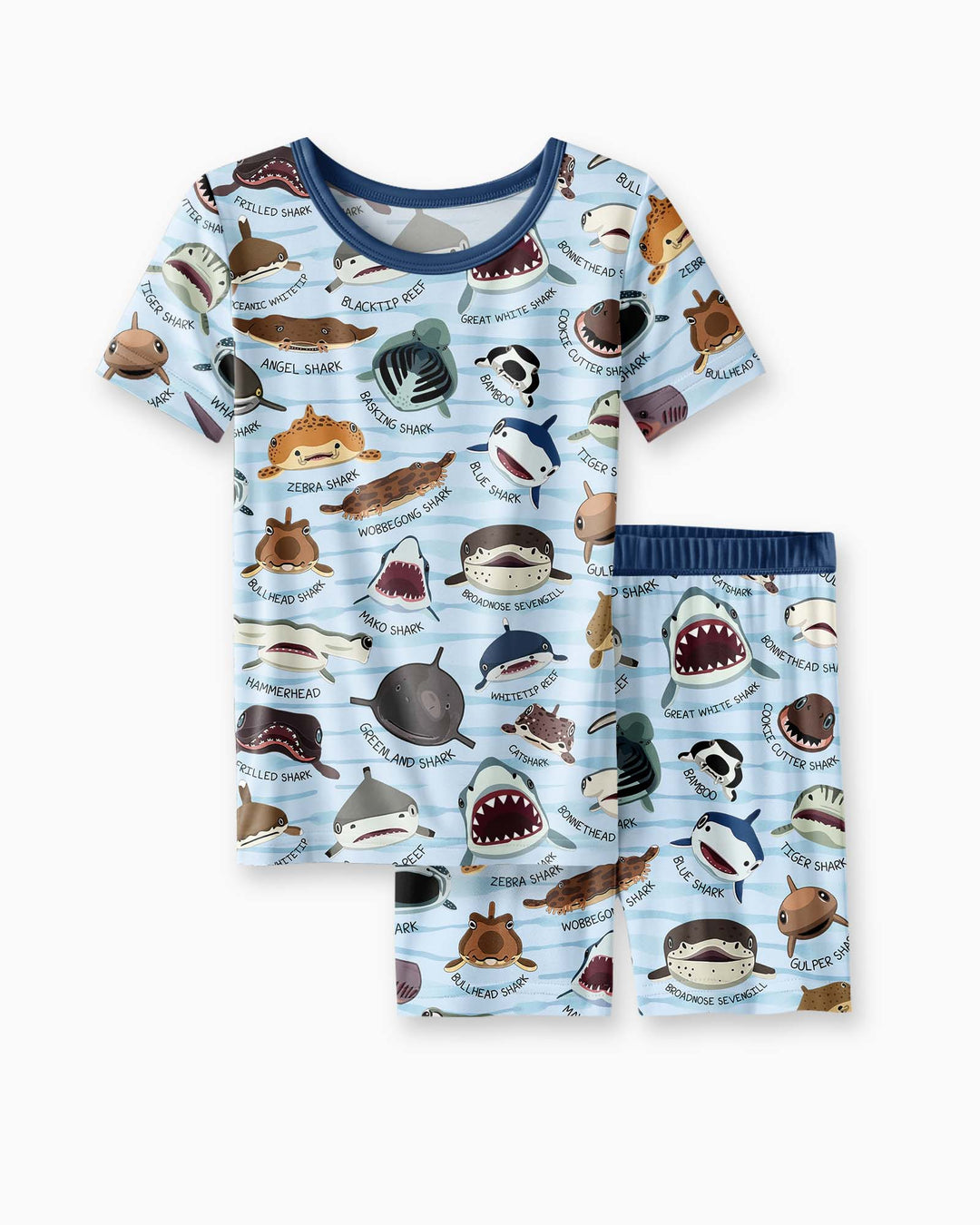 Template Bamboo Two Piece Short Sleeve Shorts Pyjamas Set