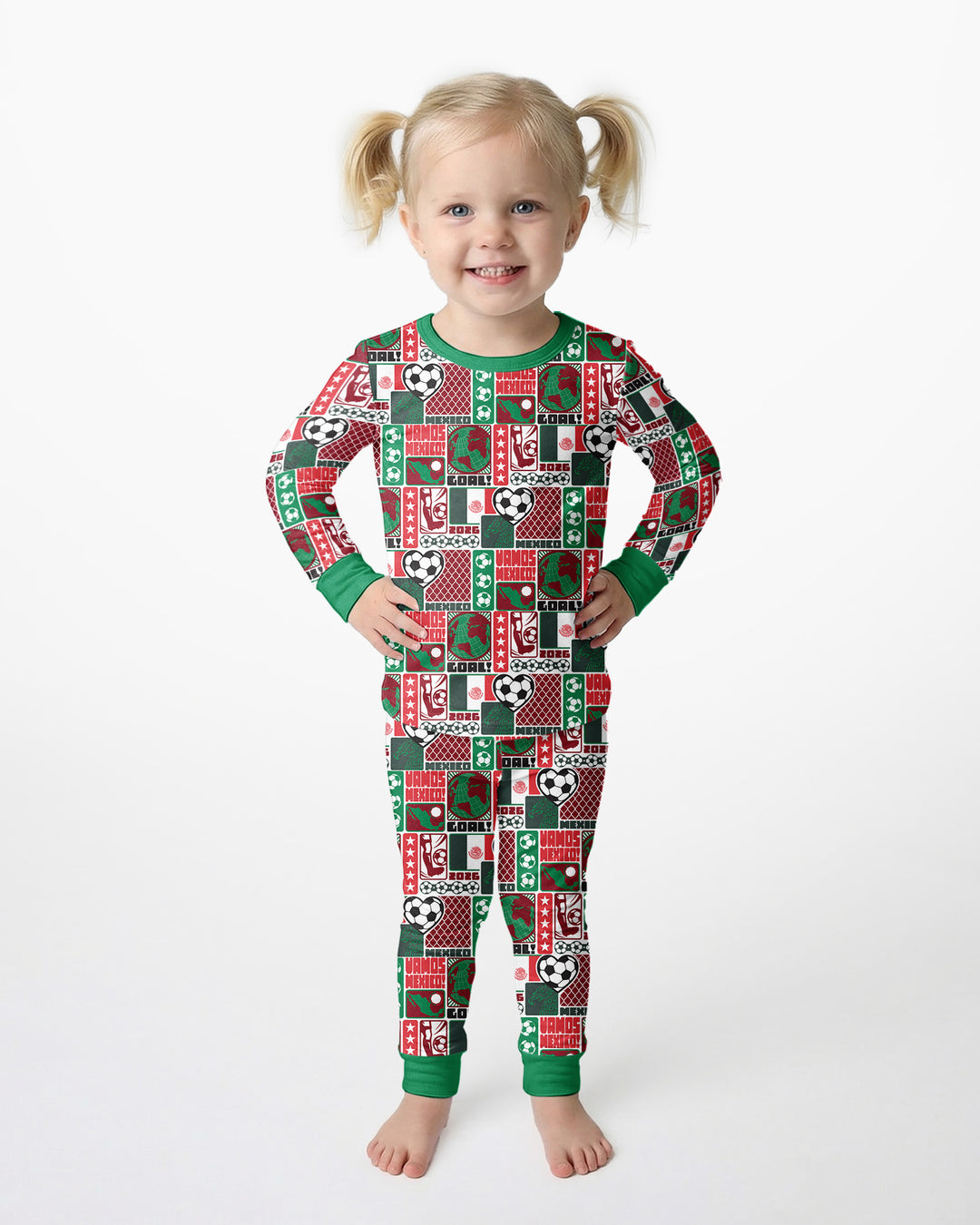 World Soccer Vamos Mexico Bamboo Two Piece Long Sleeve Pajama Set